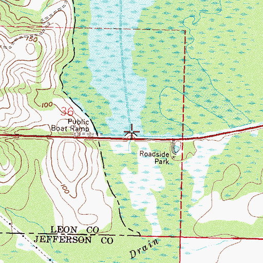 Topographic Map of Lake Miccosukee, FL