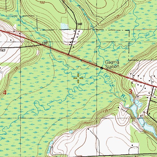 Topographic Map of Mill Branch, FL