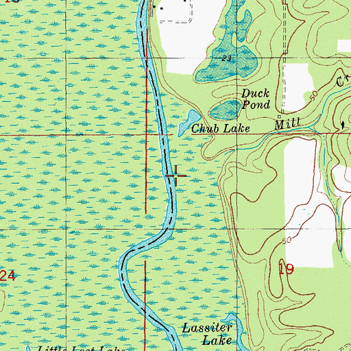 Topographic Map of Mill Creek, FL