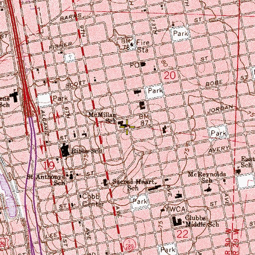 Topographic Map of Millan School, FL