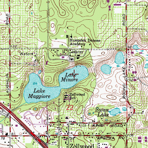 Topographic Map of Lake Minore, FL