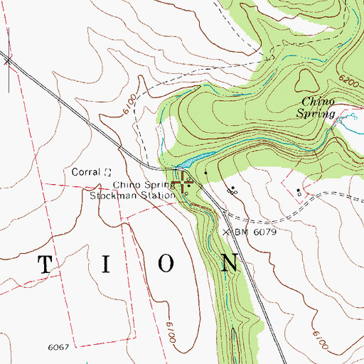 Topographic Map of Chino Spring Stockman Station, AZ