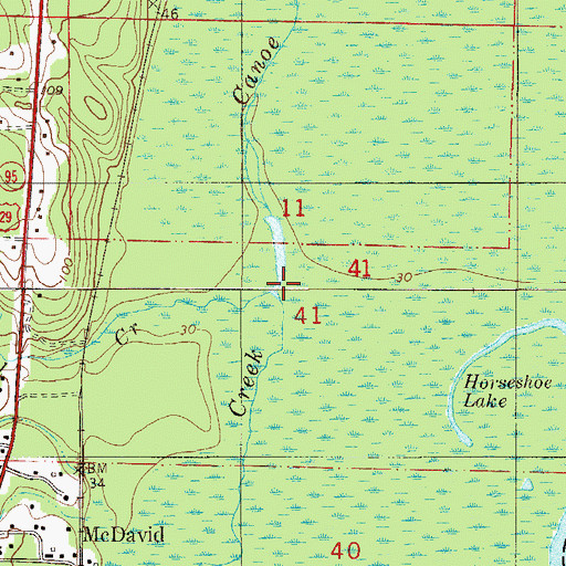 Topographic Map of Mitchell Creek, FL