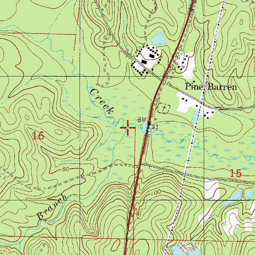 Topographic Map of Morgan Branch, FL