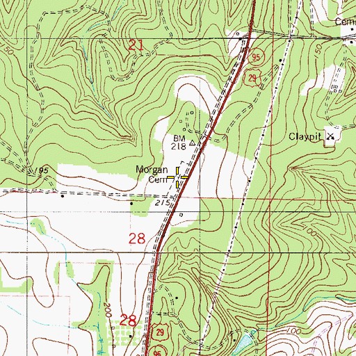 Topographic Map of Morgan Cemetery, FL
