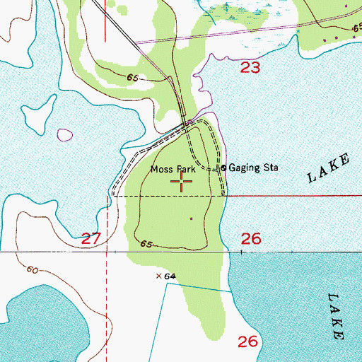 Topographic Map of Moss Park, FL