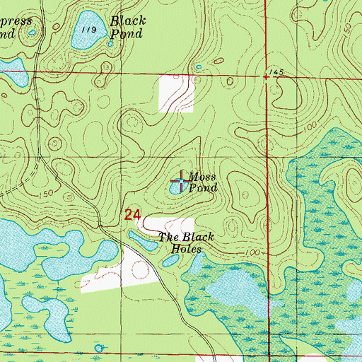 Topographic Map of Moss Pond, FL