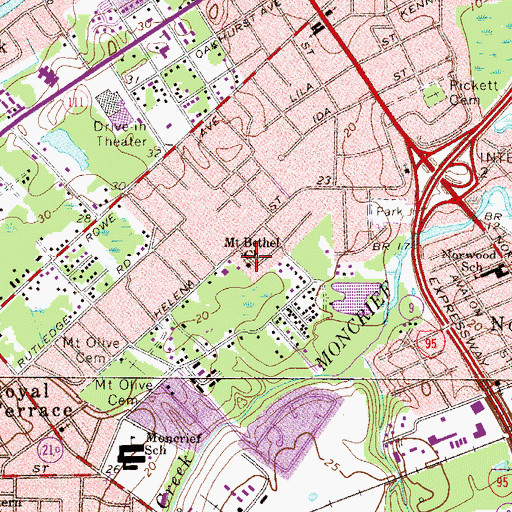 Topographic Map of Mount Bethel Church, FL
