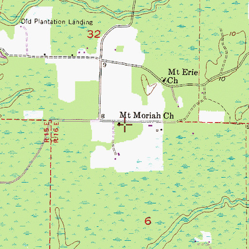 Topographic Map of Mount Moriah Church (historical), FL
