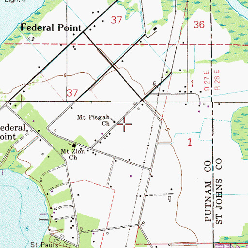 Topographic Map of Mount Pisgah Church, FL