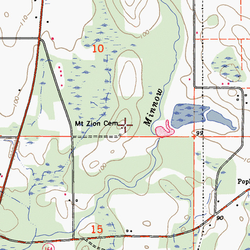 Topographic Map of Mount Zion Cemetery, FL