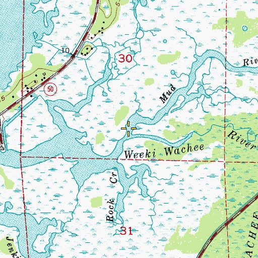 Topographic Map of Mud River, FL