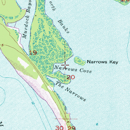 Topographic Map of Narrows Cove, FL