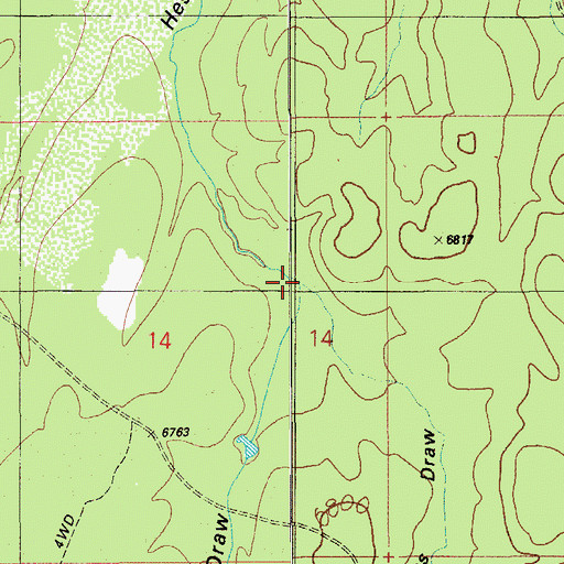 Topographic Map of East Fork Hess Draw, AZ