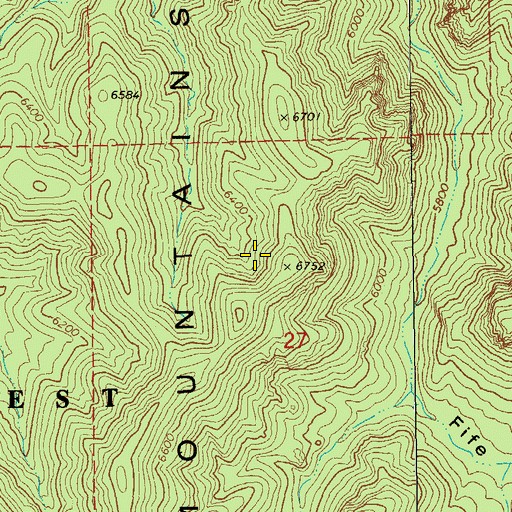 Topographic Map of Chiricahua Mountains, AZ