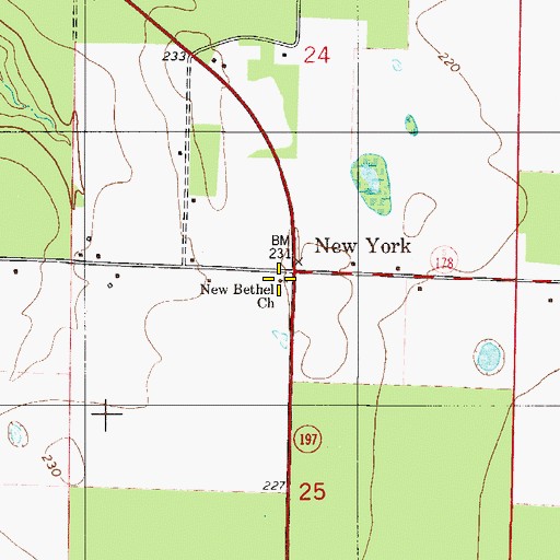 Topographic Map of New Bethel Church, FL
