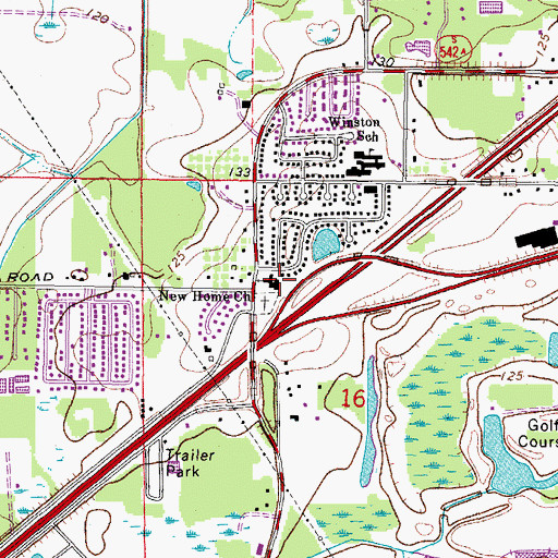 Topographic Map of New Home Church, FL