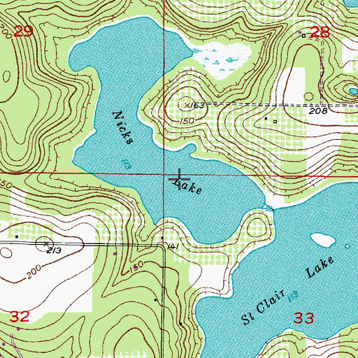 Topographic Map of Nicks Lake, FL