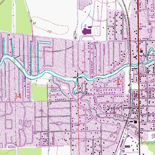 Topographic Map of Oak Creek, FL