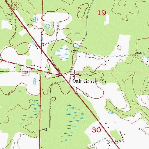 Topographic Map of Oak Grove Church, FL