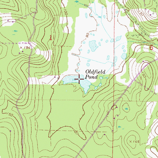 Topographic Map of Oldfield Pond, FL
