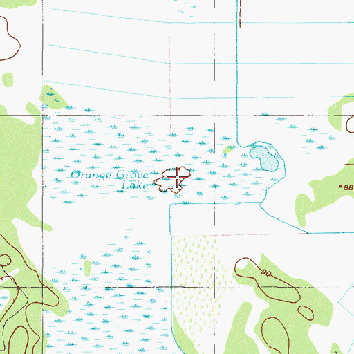 Topographic Map of Orange Grove Lake, FL