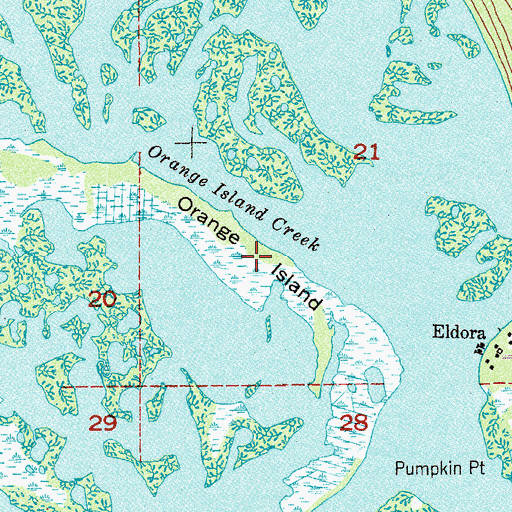 Topographic Map of Orange Island, FL