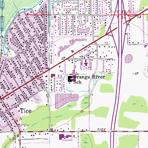 Topographic Map of Orange River Elementary School, FL