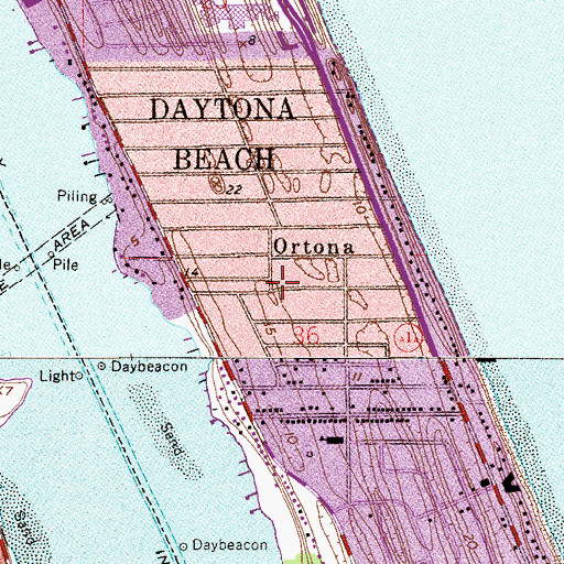 Topographic Map of Ortona, FL