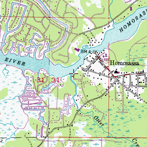 Topographic Map of Otter Creek, FL