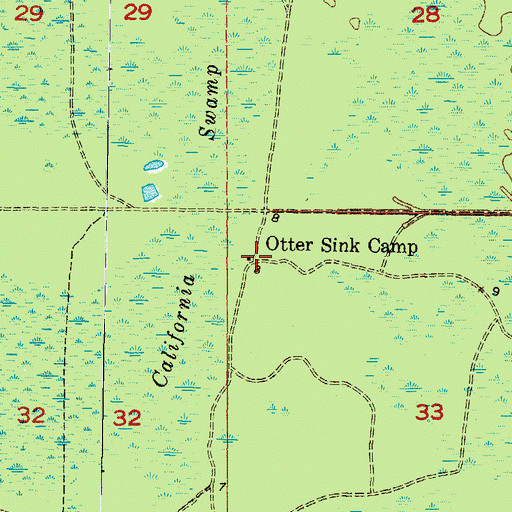 Topographic Map of Otter Sink Camp, FL