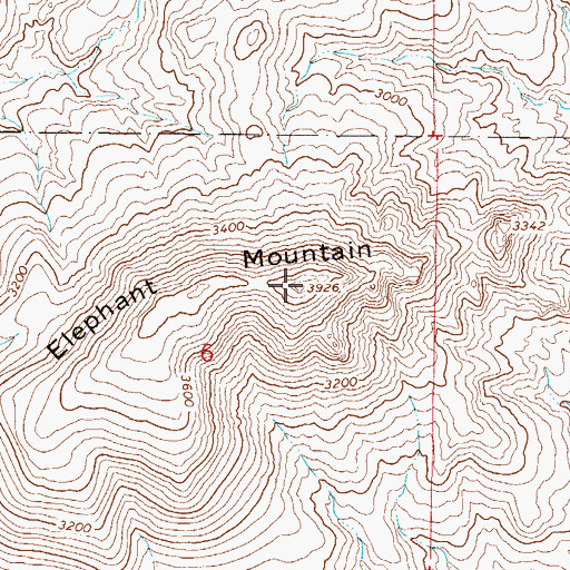 Topographic Map of Elephant Mountain, AZ