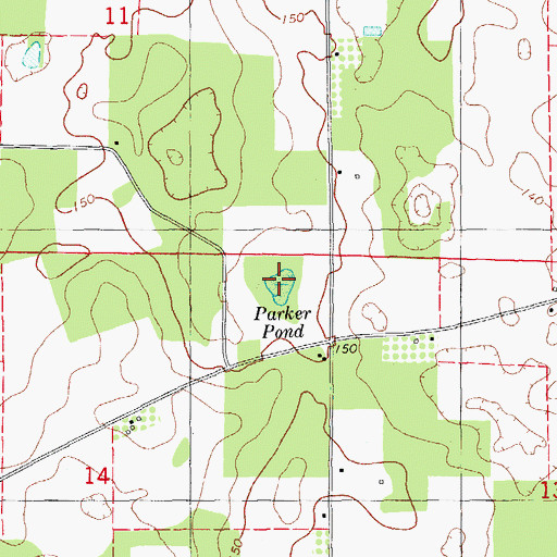 Topographic Map of Parker Pond, FL