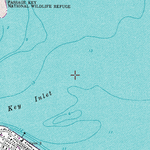 Topographic Map of Passage Key Inlet, FL