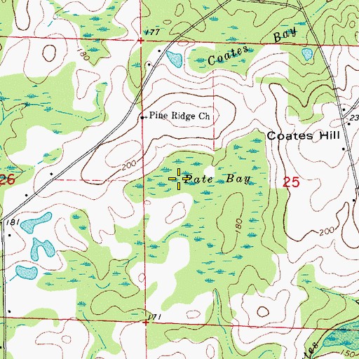 Topographic Map of Pate Bay, FL