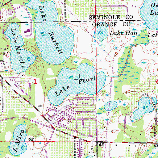 Topographic Map of Lake Pearl, FL