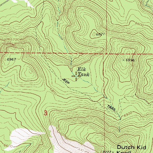 Topographic Map of Elk Tank, AZ