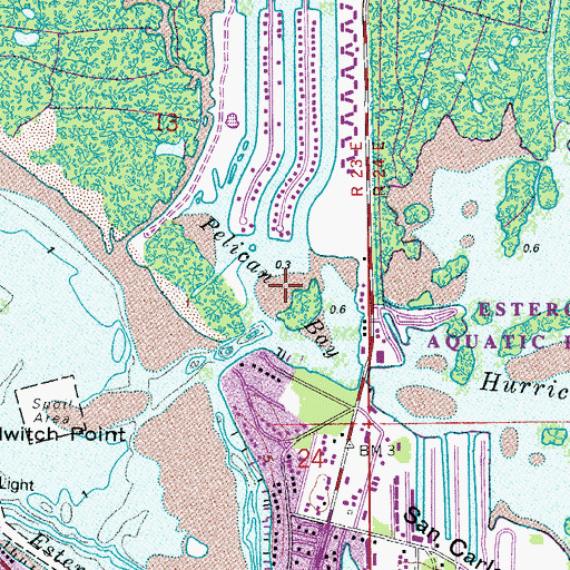 Topographic Map of Pelican Bay, FL