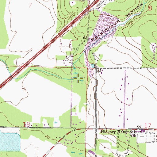 Topographic Map of Persimmon Hollow, FL