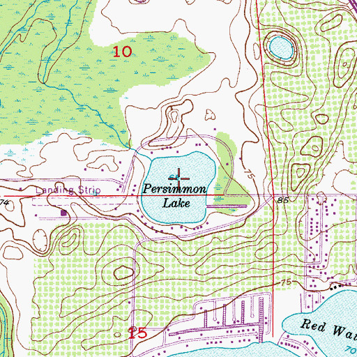 Topographic Map of Persimmon Lake, FL