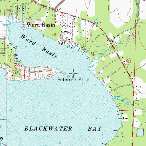 Topographic Map of Petersen Point, FL