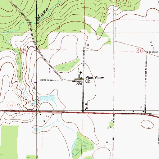 Topographic Map of Pine View Church, FL