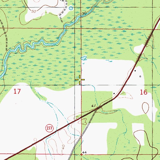 Topographic Map of Piney Branch, FL