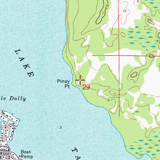 Topographic Map of Piney Point, FL
