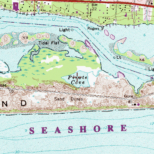 Topographic Map of Pirate Cove, FL