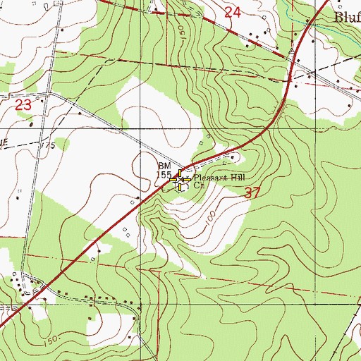 Topographic Map of Pleasant Hill Church, FL