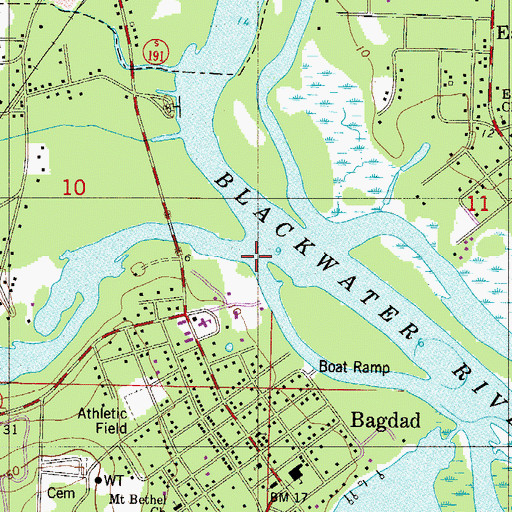 Topographic Map of Pond Creek, FL