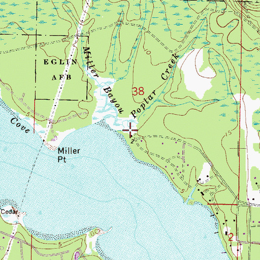Topographic Map of Poplar Creek, FL