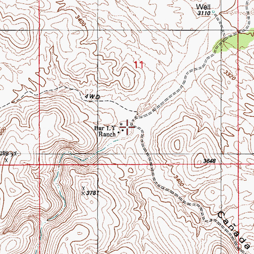 Topographic Map of Espiritu Canyon, AZ