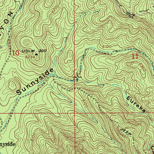 Topographic Map of Eureka Canyon, AZ